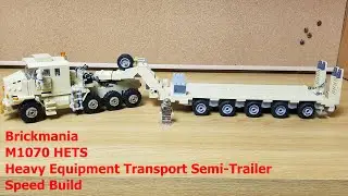 Brickmania M1070 HETS - Heavy Equipment Transport Semi-Trailer Speed build, Custom Military Lego