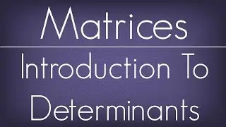 Introduction To Determinants / Matrices / Maths Algebra