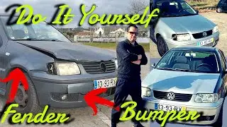 Снятие/замена крыла VW Polo 6N2