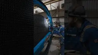 Positioning portable machine equipment with a dial gauge #portablemachining #heatexchangers #trades