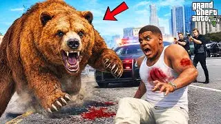 GTA 5 : Franklin Nearly Gets Attacked While Catching A Hungry Bear! 😨🐻 | GTA 5 Bangla Gameplay