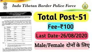 ITBP New Vacancy 2020 | ITBP Constable Recruitment | ITBP Bharti 2020 | Government Job 2020