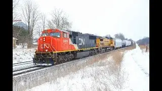 CN5610 & GECX9450 at Kerwood, Strathroy Sub on Train 509   14/02/19