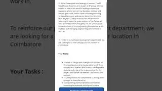ZF mechanical jobs latest| new jobs Coimbatore | design jobs new | latest cad design jobs Coimbatore