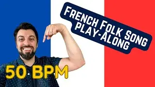 French Folk Song on Violin - 50 BPM Play-Along