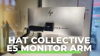 HAT Collective E5 Monitor Arm with HP Series 7 Pro 738pu WQHD+ Curved Display