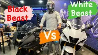 Yamaha R15v4 White Vs R15v4 Black Comparison🔥||#yamaha #r15v4 #trending #bike #viral #comparison