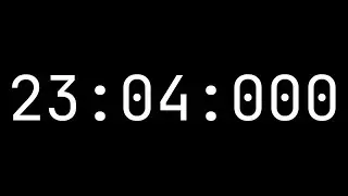 Countdown timer 23 minutes, 4 seconds [23:04:000] - White on black with milliseconds