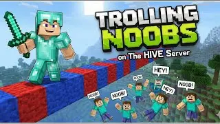 Easiest way to Troll noobs in Minecraft 😂 (In Bridge) Hive Server || 