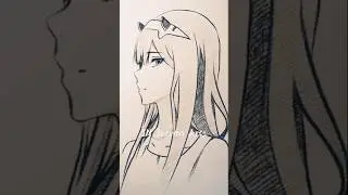 Anime drawing//how to draw zero two#drawing #drawingtutorial #arttutorial #art