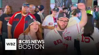 Red Sox fans celebrate at Fenway Park after clinching playoff spot