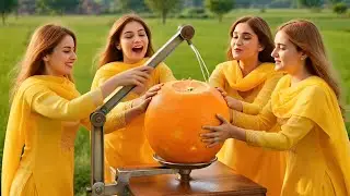 Giant Orange & Carrots Juice Village Style | Amazing Perfect Orange and Carrots Juice Recipe 2026