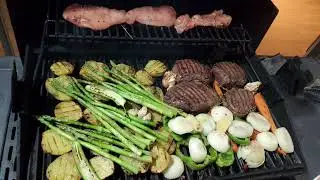 BBQ time! Grilling meat and vegetables for a perfect outdoor barbecue 🔥🥩🥦