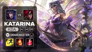 Katarina vs Ahri Mid - KR Grandmaster - Patch 14.4 Season 14