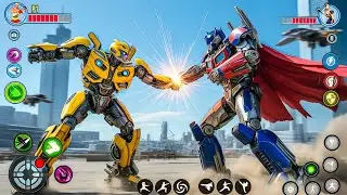 Bumblebee and Optimus Prime Car Jet Transformation Fighting Robot Game 2020 - Android Gameplay