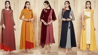 Latest fashionable/ fresh Summer Print Long Kurtis Collection 2018|Double Layer Kurtis|Trendy India6
