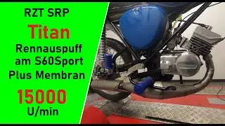 Simson Tuning Extrem schnellster S60 Membran &uuml;ber15000 U/min rpm RZT Titanauspuff CO2radtechnik