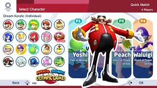 Mario & Sonic at Olympic Tokyo 2020 : Gameplay (4 Players) Yoshi VS Dr. Eggman VS Peach VS Waluigi
