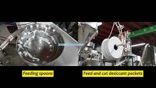 Horizontal Powder Zipper Bags Filling Sealing Machine | Auto Spoon And Desiccant Loading