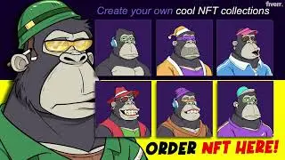 Create custom nft art, nft design, nft collection, custom nft, cartoon nft arts by Kong vector