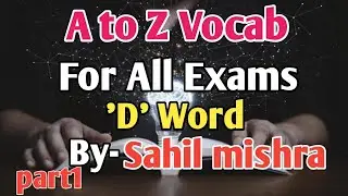 English vocabulary for all exams। 'D' word।part1। @EnglishWithSahilMishra 