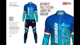 3D Men's Full Cycling Jersey Kit mockup