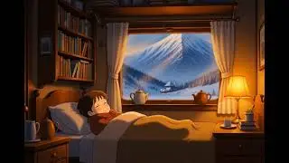 Ghibli Inspired Cozy Train | Snowfall & Calm VibesRelaxing Winter Train Animation for Sleep & Stres