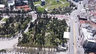 Aerial view of Syntagma in Athens by drone