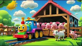 🚜🚂 Tractor Train Visits the Busy Barn 🐮🎶 | Farm Adventure Song for Kids