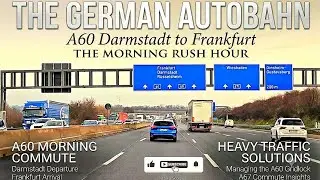 POV: Rush Hour Along A60 To Frankfurt - Darmstadt | Autobahn Germany 