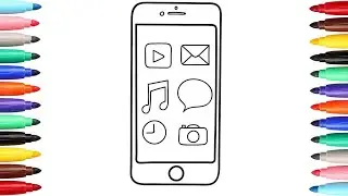 How to Draw a Mobile Phone || Easy Step By Step Drawing || Smart Phone Drawing Tutorial