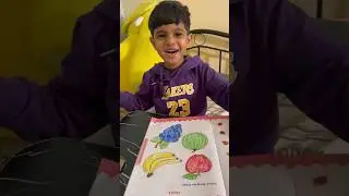 Little Artist Coloring Fruits 🍎🎨 l @mmshaikvlogs