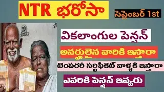 NTR BHAROSA PENSION DISTRIBUTION ON SEPTEMBER 1ST / DISABLE PENSIONS UPDATE 