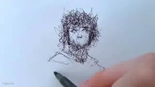 Scribble Art Drawing Frodo Baggins | Lord of the Rings