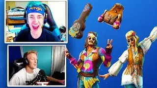 Ninja And Faze Tfue React To *EPIC* Dream Flower & Far Out Man Skins! / Summer Strummer & Hip Shaker