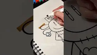Drawing Dogman BUT Coloring OUTSIDE THE LINES?!?! #shorts