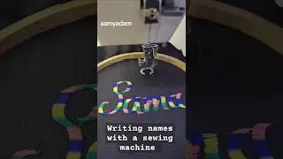 Writing names with a sewing machine using variegated thread #normalsewingmachine #sewingthread