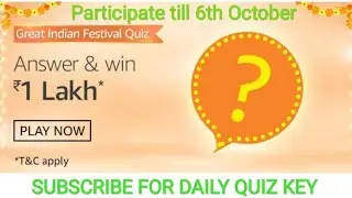 Amazon Great indian sale quiz Answers | Answer and win ₹100000 | Amazon Quiz  Answers Today |