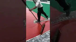Acrylic court floor paint construction process-Goodtools and machinery make work more faster!!