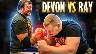 Девон Ларратт против тренера Рэя на тренировке по ARM WRESTLING на VIKING ARMS 2020