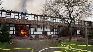 Scheunenbrand bei Naumburg - Feuerwehr konnte Wohnhaus retten 07.04.2021