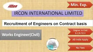 Recruitment of #Civil #Engineers 2021 by  IRCON INTERNATIONAL LIMITED  | CIVIL TECHNICAL DOST