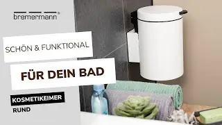 Wand-Kosmetikeimer 3 l, Badm&uuml;lleimer 2-Wege-Montage, rund | bremermann