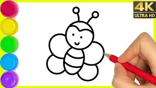 How to draw honey bee 🐝 drawing easy way step by step// honey bee drawing step by step drawing.