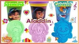 Learn Colors with Play-Doh Molds Disney ALADDIN Jasmine Genie l Nursery Rhymes