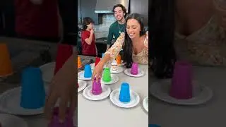 #challenge New way to Bottle Flip for food! #challenge #partycups #game #bottlef
