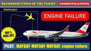 MAYDAY. Engine failure. Emergency return | Austrian Airlines Boeing 767-300 | Washington Dulles, ATC