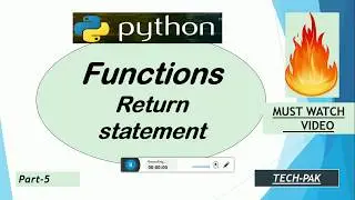 RETURN STATEMENT IN FUNCTIONS PART-5 | TUTORIALS FOR BEGINNERS