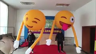 Digital Inflatables Cartoon Yellow Smile Characters Mascot for Advertising Decorations