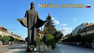 Walking in Pre&scaron;ov Slovakia 🇸🇰 From Statue of Jesus Christ to Pope John Paul II Statue | 4K Walk